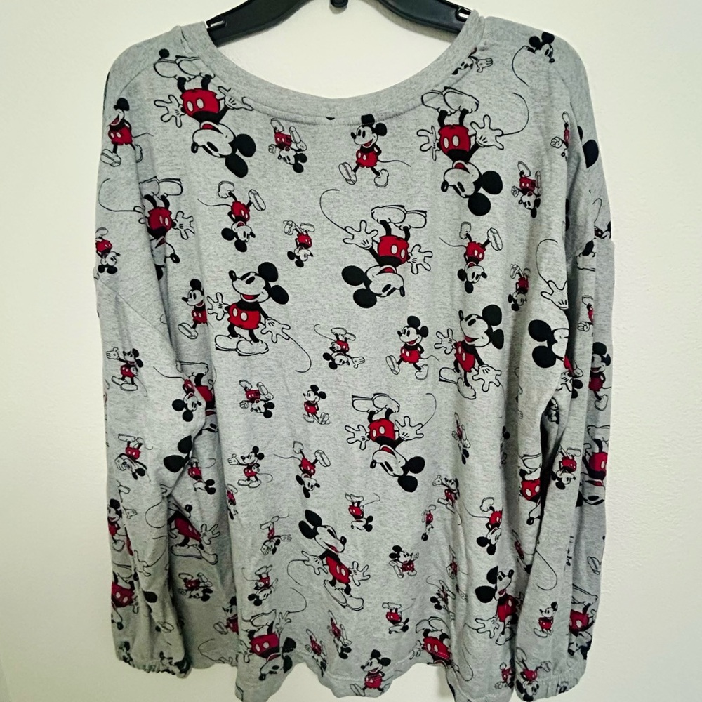 NWOT Disney Mickey Mouse Long Sleeve Soft Jersey Pajama Lounge Set, Size L - Picture 7 of 15
